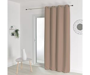 QABANE - Rideau Occultant Ignifugé M1 Non Feu - Polyester Uni Satiné - Anti-Feu NF P92-507, Œillets Argent - Usage Intérieur Domestique et ERP - 140 x 260 cm - Gris Souris