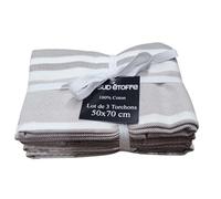 QABANE SUD ÉTOFFE Lot De 3 Torchons Cuisine - Couleur - Lin, Taille - 50x70