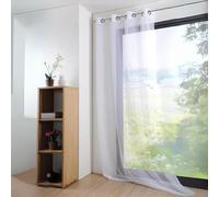 QABANE - Voilage Classique et Grande Largeur - Polyester - Voilages Tamisants Semi-Transparents - Chambre Salon Cuisine - Ø Oeillets Ronds - Prêt à Poser - Blanc - 140 x 280 cm