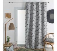 QABANE - Voilage Tamisant Uni à Fines Rayures - Polyester - Transparence Délicate avec 16 Œillets Argent - Idéal pour Fenêtre Salon Chambre - 140 x 260 cm - Beige Foncé