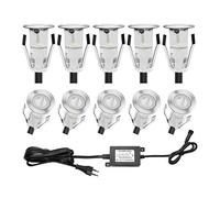 QACA 10 Kit Mini Spot Exterieur Led Encastrable 0.4W/DC12V Etanche IP67 Luminaire Exterieur Décoration pour Terrasse, Patio,Escalier,Chemin,Jardin (Bleu)