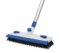 Qaestfy Balais Nettoyer Sol Brosse à Récurer avec Raclette 3 en 1 Brosse Joint Carrelage Brosse de Nettoyage avec Long Manche 140 cm pour Terrasse, Patio, Salle de Bain, Cuisine, Carreaux