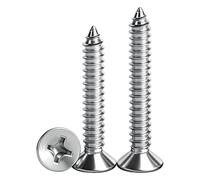 QANCEN 50 pièces Vis à Bois,M4x10mm Vis Autotaraudeuse à Tête Fraisée,Boulons Métalliques à Empreinte Cruciforme pour Métaux et de Mubles