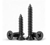 QANCEN 50 pièces Vis à Bois,M4x10mm Vis Autotaraudeuse à Tête Fraisée,Noir Boulons Métalliques à Empreinte Cruciforme pour Métaux et de Mubles