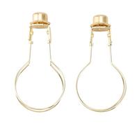 QANYEGN 2 pièces adaptateur de clip d'ampoule, adaptateur de support d'abat-jour, clip en fil métallique sur support d'abat-jour d'ampoule avec dessus d'embout pour lampe de table (Or)