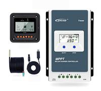 Qaurora Contrôleur de Charge Solaire MPPT Tracer A Series 10A/20A/30A/40A avec 12V/24V DC Identification Automatique de la Tension du Système (30 MT50+RTS)