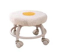 QAUUCP Repose-Pieds Ottoman Tabouret Nuage | Roulettes roulant petits meubles cadre en métal blanc texturé doux