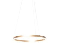 Qazqa anello - LED Dimmable Suspension multiples variateur inclus - 1 lumière - Ø 60 cm - Doré/Laiton - Design - éclairage intérieur - Salon I Chambre I Cuisine I Salle à manger
