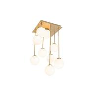 Qazqa athens-opal - Plafonnier - 9 lumière - L 31 cm - Doré - Moderne - éclairage intérieur - Salon I Chambre I Cuisine I Salle à manger