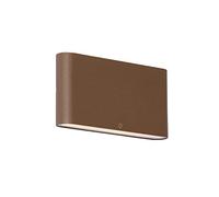 Qazqa batt - LED Applique murale - 2 lumière - L 17.5 cm - Brun rouille - Moderne - éclairage extérieur