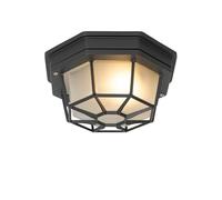 Qazqa bri - Plafonnier - 1 lumière - Ø 213 mm - Gris foncé - Rustique - éclairage extérieur