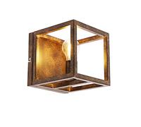 Qazqa cage - Applique murale - 1 lumière - L 18 cm - Marron - Rustique - éclairage intérieur - Salon I Chambre I Cuisine I Salle à manger
