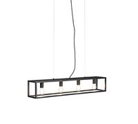 Qazqa cage - Suspension multiples - 4 lumière - L 1000 mm - Noir - Rustique - éclairage intérieur - Salon