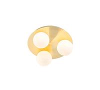 Qazqa cederic - Plafonnier - 3 lumière - Ø 23 cm - Doré/Laiton - Moderne - éclairage extérieur - Salle de bains