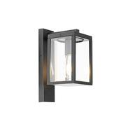 Qazqa charlois - Lanterne murale - 1 lumière - L 14 cm - Noir - Rustique - éclairage extérieur