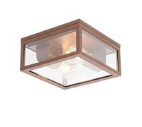 Qazqa charlois - Plafonnier - 2 lumière - L 24 cm - Brun rouille - Design, Industriel - éclairage extérieur - Salle de bains