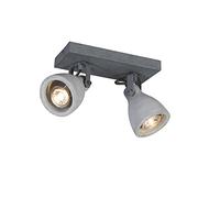 Qazqa creto - Spot plafond, plafonnier - 2 lumière - L 230 mm - Gris - Moderne - éclairage intérieur - Salon I Chambre I Cuisine I Salle à manger