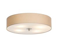 Qazqa drum - Plafonnier avec Abat-Jour - 4 lumière - Ø 500 mm - Beige - Moderne, Rustique - éclairage intérieur - Salon I Chambre