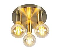 Qazqa facil - Plafonnier - 3 lumière - Ø 250 mm - Doré - Design, Moderne - éclairage intérieur - Salon I Chambre I Cuisine I Salle à manger