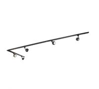 Qazqa gissi - Système de rail spot luminaire plafond, plafonnier compatible pour led - 5 lumière - L 286 cm - Noir - Moderne - éclairage intérieur - Salon I Chambre I Cuisine I Salle à manger