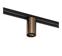 QAZQA iconic - Système de rail spot luminaire plafond, plafonnier compatible pour led - 1 lumière - Ø 5 cm - Bronze - Moderne - éclairage intérieur - Salon I Chambre I Cuisine I Salle à manger