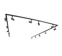 Qazqa jeana - Système de rail spot luminaire plafond, plafonnier compatible pour led - 14 lumière - L 753 cm - Noir - Moderne - éclairage intérieur - Salon I Chambre I Cuisine I Salle à manger