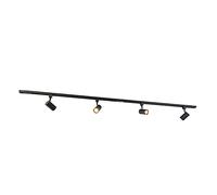 Qazqa jeana - Système de rail spot luminaire plafond, plafonnier compatible pour led - 4 lumière - L 194 cm - Noir - Moderne - éclairage intérieur - Salon I Chambre I Cuisine I Salle à manger