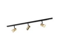 Qazqa jeana - Système sur rail spot luminaire plafond, plafonnier compatible pour led - 3 lumière - L 100 cm - Noir et Or - Moderne - éclairage intérieur - Salon I Chambre I Cuisine I Salle à manger