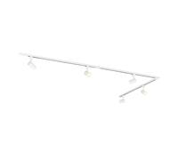 Qazqa jeana - Système sur rail spot luminaire plafond, plafonnier compatible pour led - 5 lumière - L 300 cm - Blanc - Moderne - éclairage intérieur - Salon I Chambre I Cuisine I Salle à manger