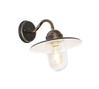 Qazqa kansas - Applique murale - 1 lumière - L 29.4 cm - Noir et Or - Rustique - éclairage extérieur