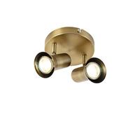 Qazqa karin - Spot plafond, plafonnier - 2 lumière - Ø 160 mm - Bronze - Design, Moderne, Rétro - éclairage intérieur - Salon I Chambre I Cuisine I Salle à manger
