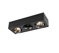 Qazqa kaya - Spot plafond, plafonnier - 3 lumière - L 46 cm - Noir - Moderne - éclairage intérieur - Salon I Chambre I Cuisine I Salle à manger