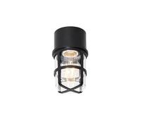 Qazqa kiki - Plafonnier - 1 lumière - Ø 92 mm - Noir - Moderne - éclairage extérieur - Garage/cellier