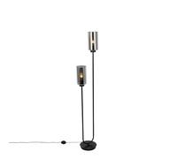 Qazqa laura - Lampadaire - 2 lumière - H 148 cm - Gris - Art Deco - éclairage intérieur - Salon I Chambre I Cuisine I Salle à manger