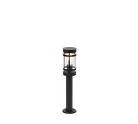 Qazqa LED moderne borne lumineuse extérieure intelligente noir 50cm Gleam | E27, ampoule led 4.9w, dimmable Compatible avec ampoules LED, IP44
