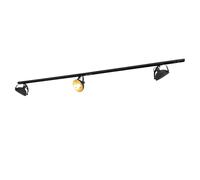 QAZQA magnax - Système sur rail spot luminaire plafond, plafonnier compatible pour led - 3 lumière - L 193 cm - Noir - Moderne - éclairage intérieur - Salon I Chambre I Cuisine I Salle à manger