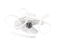 Qazqa mandy - LED Dimmable Ventilateur de plafond variateur inclus - 1 lumière - Ø 55 cm - Blanc - Design - éclairage intérieur - Salon I Chambre I Cuisine I Salle à manger