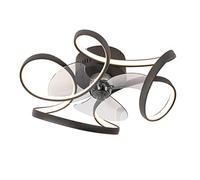 Qazqa mandy - LED Dimmable Ventilateur de plafond variateur inclus - 1 lumière - Ø 55 cm - Noir - Design - éclairage intérieur - Salon I Chambre I Cuisine I Salle à manger