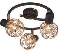 Qazqa mesh - Spot plafond, plafonnier - 3 lumière - Ø 450 mm - Cuivre - Design, Moderne - éclairage intérieur - Salon I Chambre I Cuisine I Salle à manger