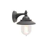 Qazqa oxford - Applique murale - 1 lumière - L 180 mm - Gris foncé - Classique/Antique, Rustique - éclairage extérieur