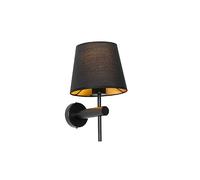 Qazqa pluk - Applique murale - 1 lumière - L 18 cm - Noir - Moderne - éclairage intérieur - Salon I Chambre