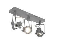 Qazqa suplux - Spot plafond, plafonnier - 3 lumière - L 360 mm - Gris foncé - Rustique - éclairage intérieur - Salon I Chambre I Cuisine I Salle à manger