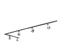 Qazqa suplux - Système de rail spot luminaire plafond, plafonnier compatible pour led - 5 lumière - L 286 cm - Noir - Rustique - éclairage intérieur - Salon I Chambre I Cuisine I Salle à manger