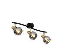 Qazqa vidro - Plafonnier - 3 lumière - L 61 cm - Noir et Or - Art Deco - éclairage intérieur - Salon I Chambre I Cuisine I Salle à manger