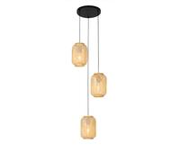 Qazqa yvonne - Suspension - 3 lumière - Ø 41 cm - Naturel - Oriental - éclairage intérieur - Salon I Chambre I Cuisine I Salle à manger