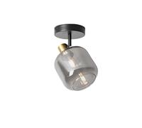 Qazqa zuzanna - Spot plafond, plafonnier - 1 lumière - L 14 cm - Noir et Or - Design - éclairage intérieur - Salon I Chambre I Cuisine I Salle à manger