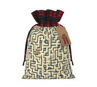 QAZWZML Sacs cadeaux de Noël à motif carte au trésor labyrinthe, sacs à bonbons avec cordon de serrage, réutilisables et adaptés pour ranger des cadeaux ou des articles du quotidien.