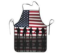QAZWZML Tablier de barbecue avec drapeau américain imprimé pour la fête des anciens combattants, résistant aux taches, tablier à nouer, convient pour la cuisson et le barbecue