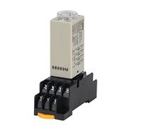 QAZXSEMUI 1 pièces H3Y-4 Bouton Rotatif de Retard Mise sous Tension 1S/5S/10S/30S/60S/3M/5M/10M/30M minuterie Relais temporisé AC/DC 6V 14 Broches avec Base PYF14A(AC 6v,0-10 Minute)