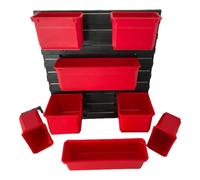 Qbrick System Container Set Nr. 7 Paroi d'atelier 39 x 35 cm avec 8 étagères pour PRO Organizer 300